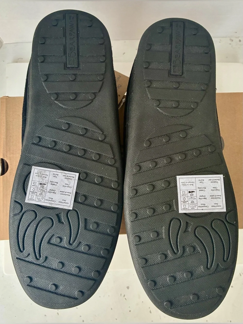 BEARPAW MOC II SUEDE SLIPPERS - Men's Size 12 - BLACK - NEW (NIB) - 1295M MOCII